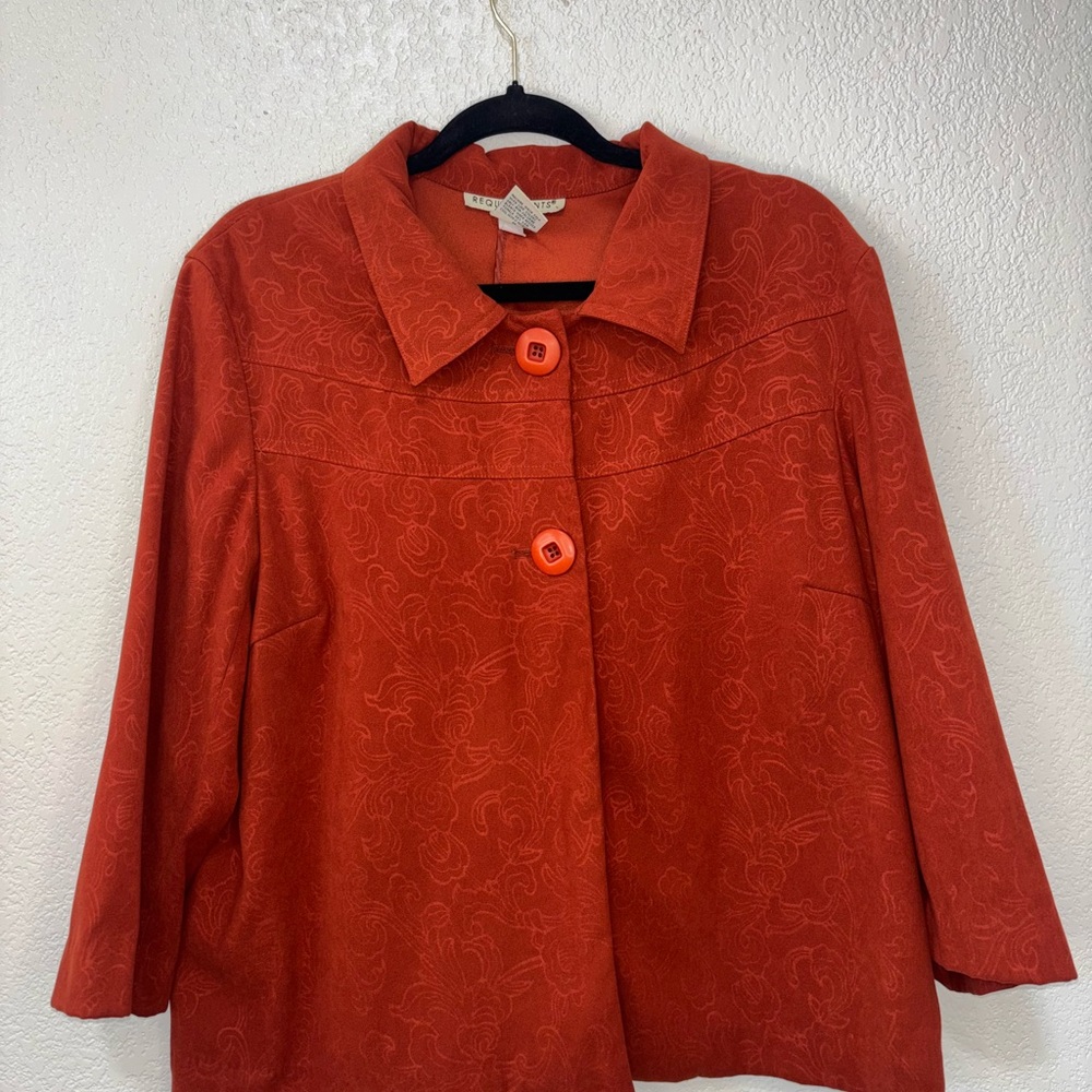 Requirements Women's Textured Orange Blazer